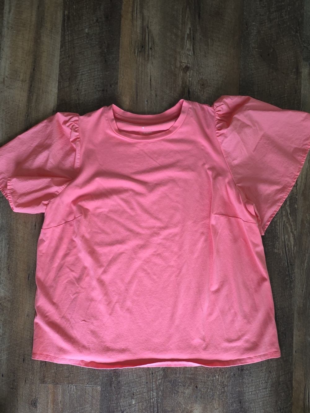 Womens Size XX Large A New Day Pink Puff-Sleeve Tee